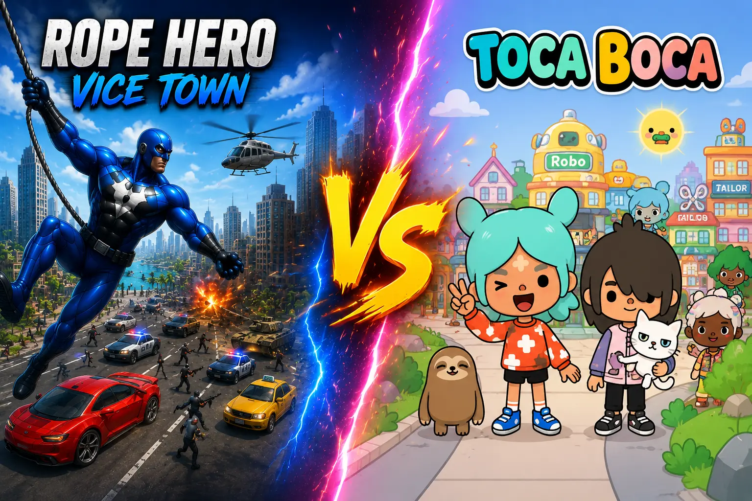 Rope hero vs Toca Boca